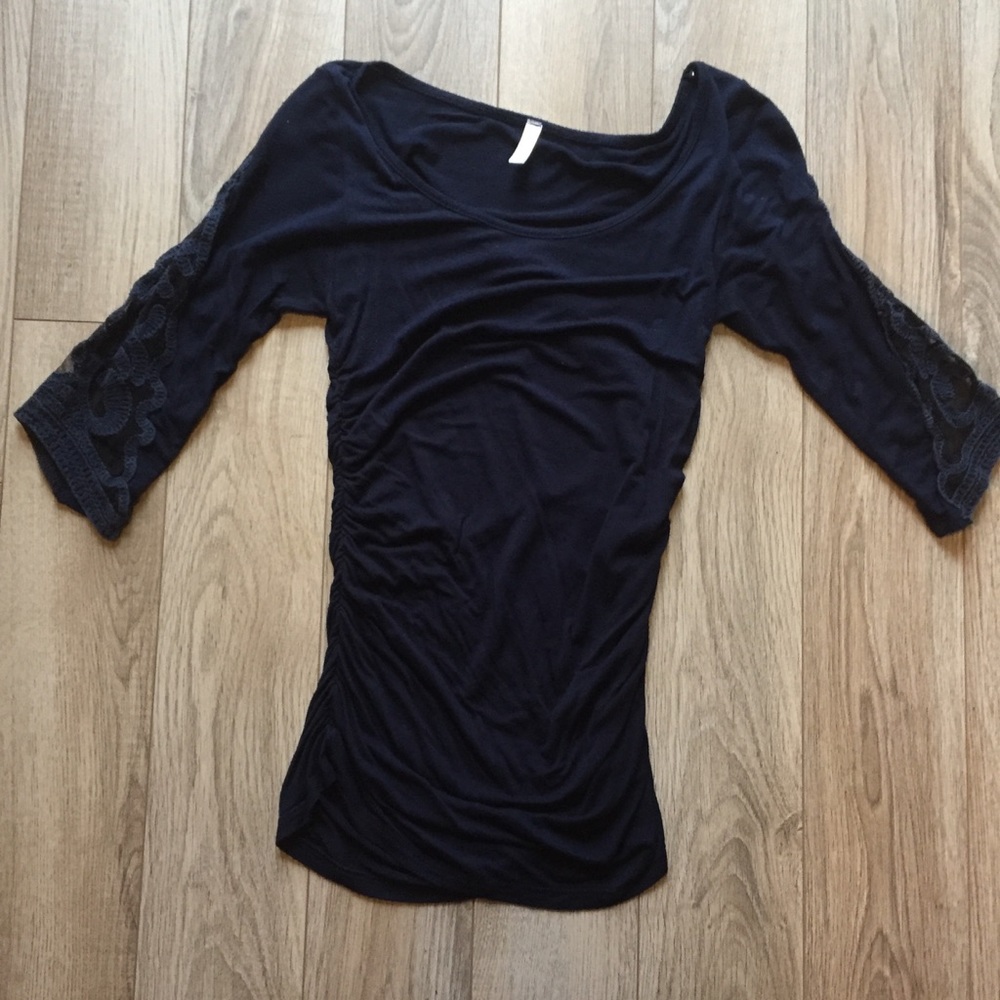 Lace Sleeve Maternity Top